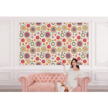 the mr east Renkli Etnik Dairesel Çizimler Duvar KAĞIDI-5729