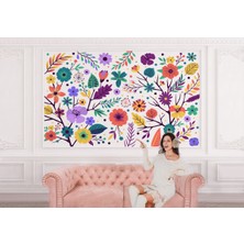 the mr east Renkli Çiçekler Desenli Duvar KAĞIDI-5652