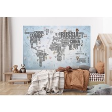 the mr east Dünya Haritası Çocuk ve Bebek Odası Hayvanlar Alemi Duvar KAĞIDI-3823