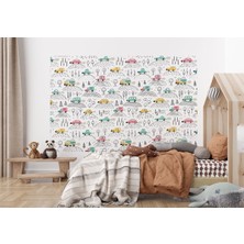 the mr east Renkli Arabalar Desenli Erkek Çocuk Odası Duvar KAĞIDI-5743