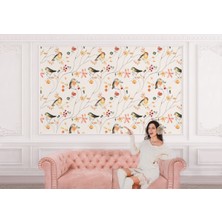 the mr east Açağ Dallarındaki Sevimli Kuşlar Desenli Duvar KAĞIDI-5760