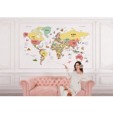 the mr east Dünya Haritası Duvar Kağıdı Ülke ve Başkentli Ingilizce Dünya Haritası -2313