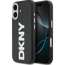 DKNY Apple iPhone 17 Uyumlu Kılıf Orjinal Lisanslı M-safe Şarj Özellikli PU Büyük Dikey Logolu Kapak