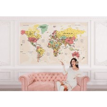 the mr east Dünya Haritası Duvar Kağıdı Detaylı Ülke ve Başkentli İNGILIZCE-2535