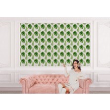 the mr east Tropikal Yaprak Desenli Duvar KAĞIDI-5579