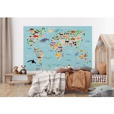 the mr east Eğitici Dünya Haritası Dünya Atlası Çocuk ve Bebek Odası Duvar KAĞIDI-3771