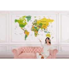 the mr east Detaylı Ingilizce Dünya Haritası Duvar Kağıdı -1596