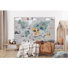 the mr east Çocuk ve Bebek Odası Duvar Kağıdı Hayvanlar Alemi Eğitici ve Öğretici -3821