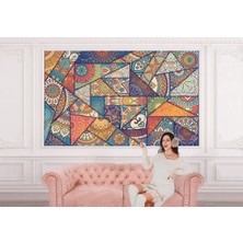 the mr east Etnik Desenli Duvar Kağıdı Renkli Mandala Duvar KAĞIDI-5503