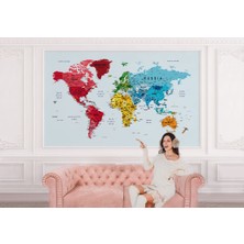 the mr east Dünya Haritası Duvar Kağıdı Detaylı Ülke ve Başkentli Ingilizce Dünya HARITASI-1700