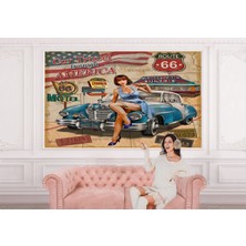 the mr east Araba Üstünde Oturan Kadın Duvar KAĞIDI-5512