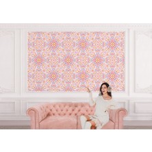 the mr east Etnik Desenli Duvar Kağıdı Renkli Mandala Duvar KAĞIDI-5646