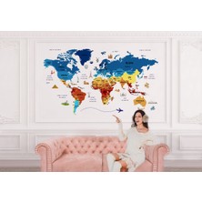 the mr east Türkçe Dünya Haritası Duvar Kağıdı Ülke-Başkentli Öğretici ve SEMBOLLÜ-2266