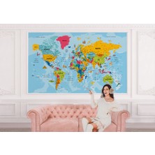 the mr east Türkçe Dünya Haritası Duvar Kağıdı Son Derece Detaylı ve DEKORATIF-2022