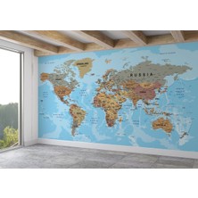 the mr east Detaylı Ingilizce Dünya Haritası Duvar Kağıdı -2183