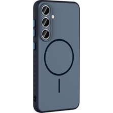 Paladyum Case Samsung Galaxy S25 Fe Uyumlu M-Safe Şarj Özellikli Lacivert Tea Kapak