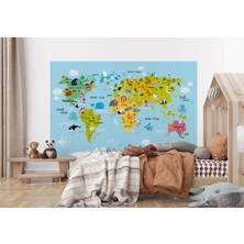the mr east Çocuk ve Bebek Odası Poster Duvar Kağıdı Hayvanlar Alemi Eğitici Dünya HARITASI-1007