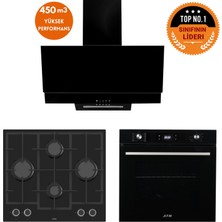 Ferre ve Afm Tech Markalı / Bern 8 Prog. Turbolu Siyah Dijital Ankastre Set (LN385 + FM7700+FM3250)