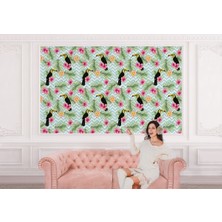 the mr east Tropikal Papağanlar Çiçekli Ağaç Yaprakları Duvar KAĞIDI-5570