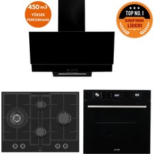 Ferre ve Afm Tech Marka Iq 8 Prog. Turbolu Siyah Dijital Ankastre Set (ED075-WFA WOK+FM7700+FM3250)