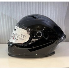 Mt Helmets Kapalı Kask mt Braker Sv Pure A1 Parlak Siyah Polikarbonat Malzeme XL Beden