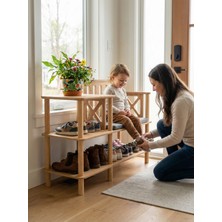 Cmd Wood -SENTOVA : Ayakkabılık - Minderli Oturma yeri - Benc- Vestiyer -Daire Kapı Önü - Apartman - Hol - Koridor - Ofis- Gövde MDF - Ahşap Ayaklı Demonte kurulum minimalist