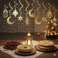 Deniz Party Store 10'lu Yaldızlı Ramazan Tavan Sarkıtı Gold