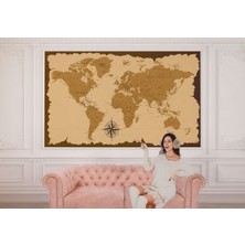 the mr east Vintage Eskitme Dünya Haritası Duvar Kağıdı -1084