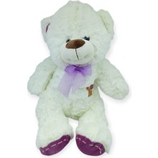 Aksiyon Global Peluş Papyonlu Ayıcık 40 cm - Beyaz (Lisinya)