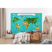 the mr east Eğitici Dünya Haritası Çocuk Odası Duvar KAĞIDI-3780