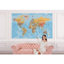 the mr east Dünya Haritası Duvar Kağıdı Detaylı Ülke ve Başkentli Ingilizce Dünya HARITASI-2157