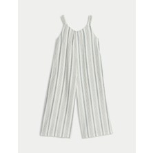 Marks & Spencer Keten Karışımlı Çizgili Tulum (2–16 Yaş)