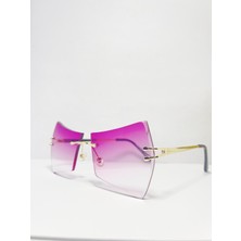 Çerçevesiz Bizote Güneş Gözlüğü El Yapımı (Handmade) Pembe Model 7025