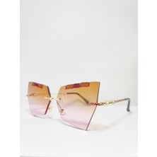 Çerçevesiz Bizote Güneş Gözlüğü El Yapımı (Handmade) Kahverengi Model 7028