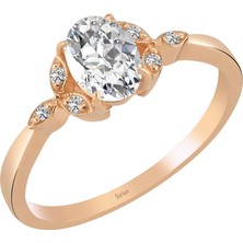 Sirius Pırlanta ve Beyaz Topaz Taşlı Rosella Yüzük 0417R0345