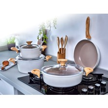 Netlon 7 Parça Cappuccino Seramik Tencere Seti