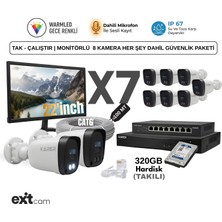 Karer Monitör Dahil 7 Kameralı Ultra Hd Ip Güvenlik Seti | Sesli Kayıt - Renkli Gece Görüş - Tak Çalıştır Tam Paket