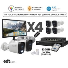 Karer Monitör Dahil 4 Kameralı Ultra Hd Ip Güvenlik Seti | Sesli Kayıt - Renkli Gece Görüş - Tak Çalıştır Tam Paket