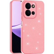 Redmi 15C Kılıf Kamera Korumalı Simli Lüks Zore Koton Kapak - Açık Pembe