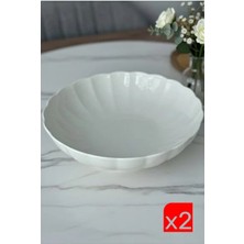 Kütahya Porselen Bone Luz Krem Bowl Kase 25X6CM 2000ML 2 Li BNLZF25KS00