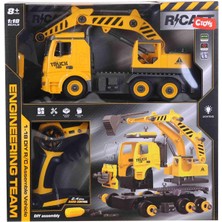 Hak-İş Oyuncak 1:18 Işıklı Uzaktan Kumandalı Sök Tak Vinç Kamyon