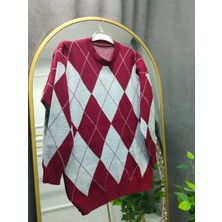 Nisa Butik Giyim Baklava Desenli Triko Kazak