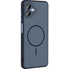 Paladyum Case Samsung Galaxy A07 Uyumlu M-Safe Şarj Özellikli Lacivert Tea Kapak