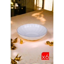 Kütahya Porselen Bone Luz Altın Yaldzlı Bowl Kase 25X6CM 2000ML 6 Lı BNLZF25KS00