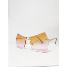 Çerçevesiz Bizote Güneş Gözlüğü El Yapımı (Handmade) Kahverengi Model 7025