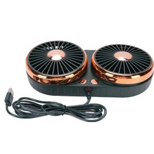 Zerzembe USB Araba Soğutma Fanı, Esnek Boru Çift Ana Araç USB Fan 360 ° Dönüş Dc 5V Sedans Suvs Rvs Kamyonları