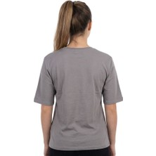 Leopar Baskı Enfield&co Kadın T-Shirt Love Gri