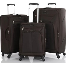 MÇS Üçlü Lüx Kumaş Valiz Seti Kahverengi - V116