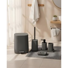 Mien Kare Gri 5 Parça Akrilik Banyo Seti | Modern ve Şık Tasarım