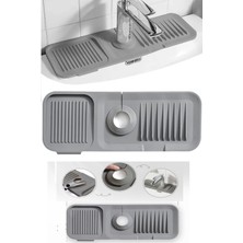 Elastik Mutfak Banyo Musluk Matı Düzenleyici Kaydırmaz Taban Organizer Lavabo Kenar Matı Azrlya